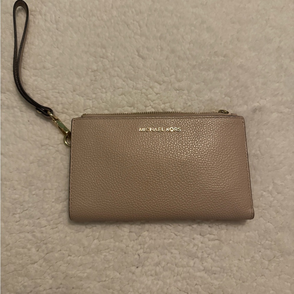 Michael Kors Tan Pebbled Leather Wristlet